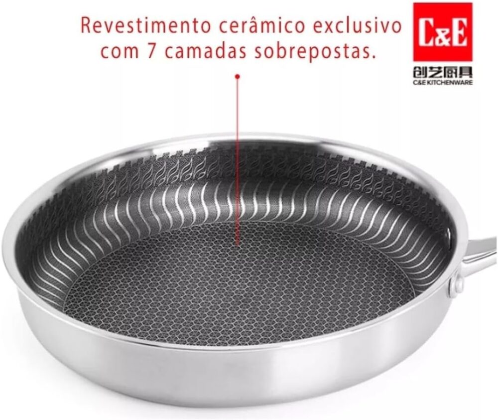 Jogo de Panela em Aço Inox com Revestimento Cerâmico 15pcs - Image 2