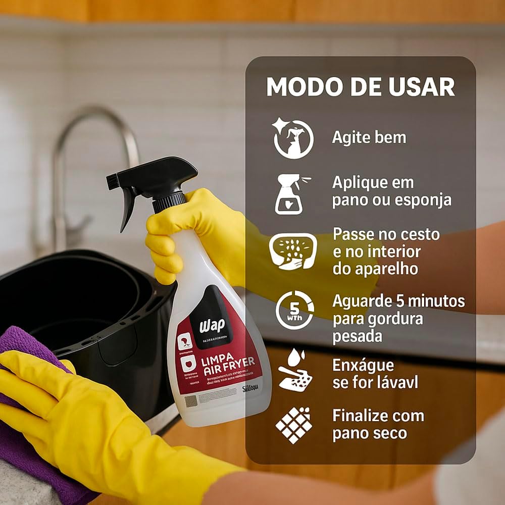 Kit 3 Limpa Air Fryer Limpa Utensílios Cozinha Fogão Eletrod... | É bom mesmo? Descubra antes de comprar - Image 5