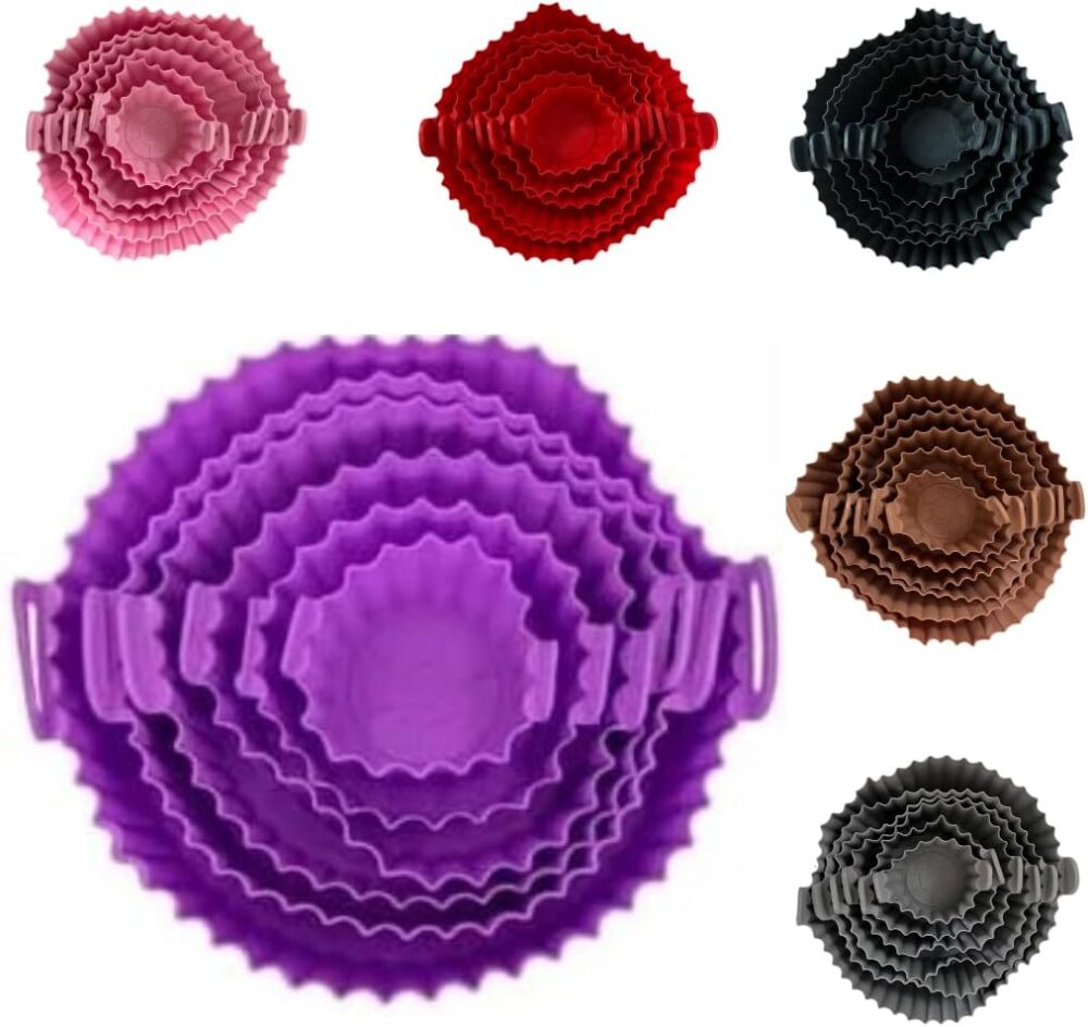Kit 6 Formas de Silicone Reutilisáveis Redonda para Air Frye... | É bom mesmo? Descubra antes de comprar - Image 2