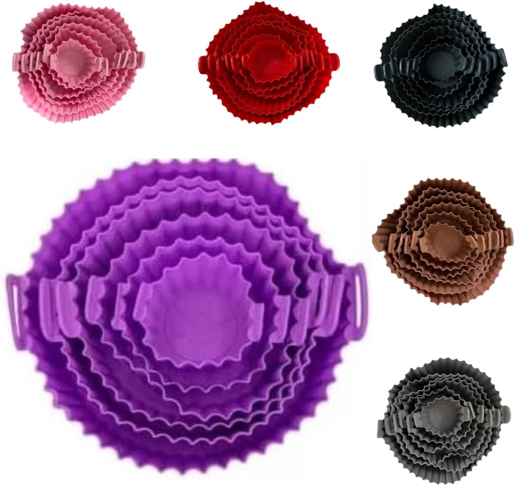 Kit 6 Formas de Silicone Reutilisáveis Redonda para Air Frye... | É bom mesmo? Descubra antes de comprar - Image 2
