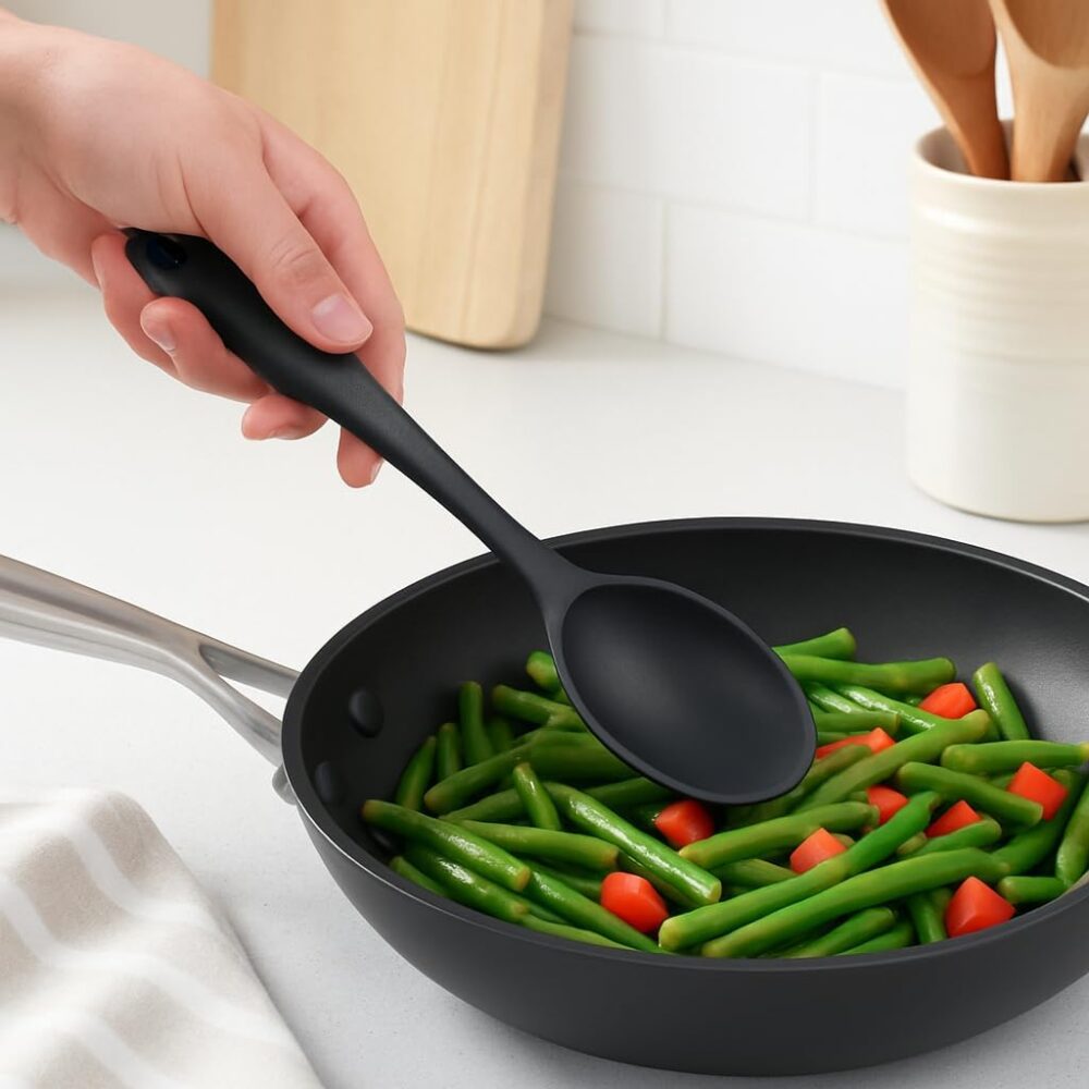 Colher de Silicone Premium, 27 x 6 cm, Resistente ao Calor, ... - Image 2