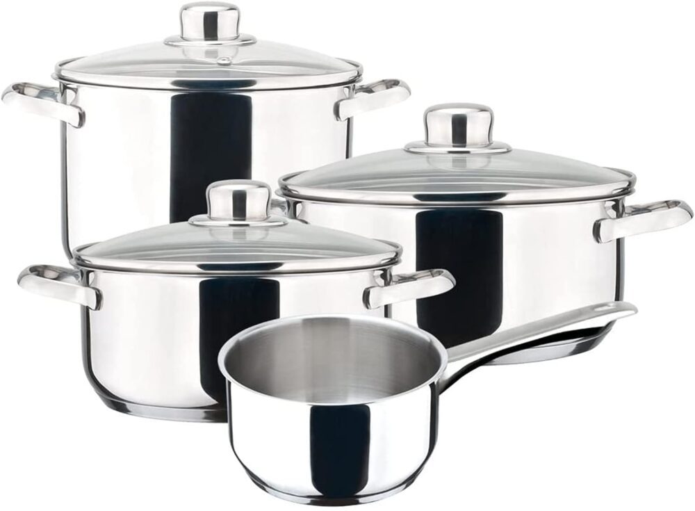 MAGEFESA ® Conjunto de panelas de aço inoxidável Dux de 7 pe...