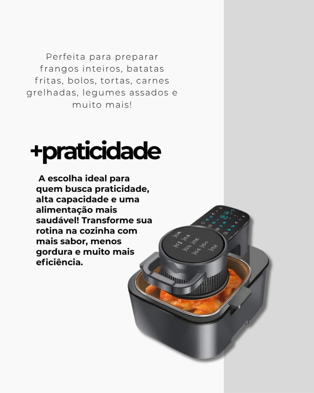 Fritadeira Grande Sem Óleo Air Fryer Digital Lcd 8L - Preto ... | É bom mesmo? Descubra antes de comprar - Image 5