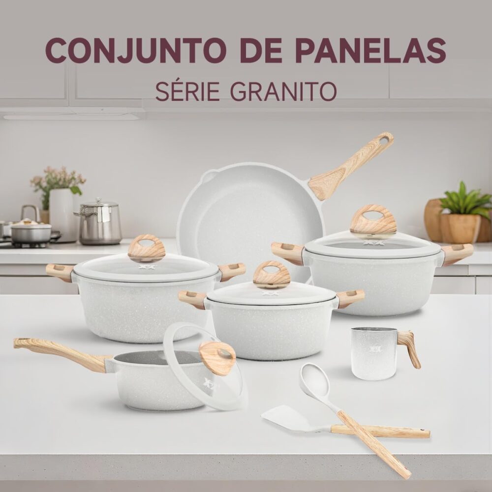 Jogo De Panelas 14 Peças Antiaderente De Indução Gás Oferta ... - Image 7