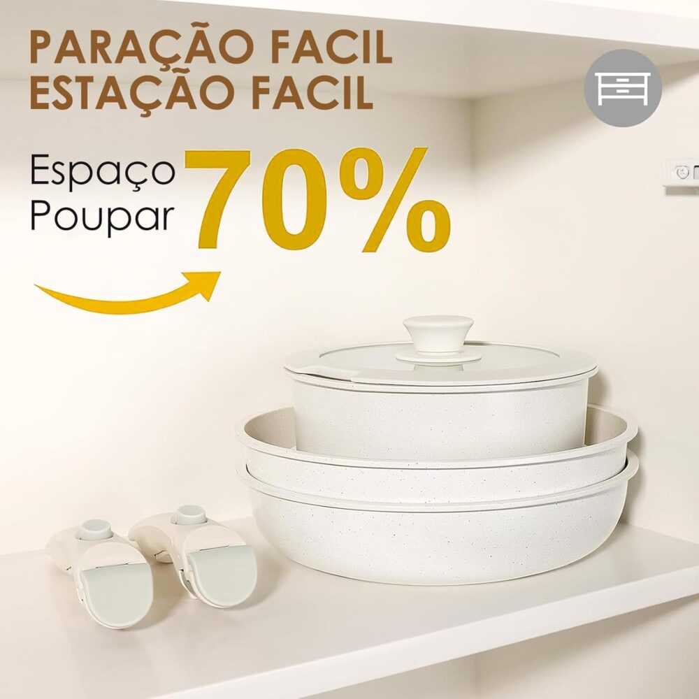Jogo de Panelas 15 Peças,Panela Antiaderente,Fácil de Limpar... - Image 3