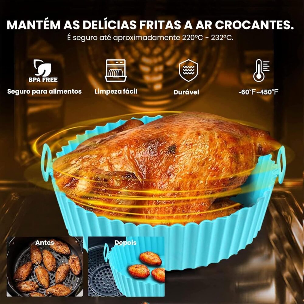 Kit 8 Formas Silicone Para Air Fryer Antiaderente Reutilizáv... | É bom mesmo? Descubra antes de comprar - Image 10