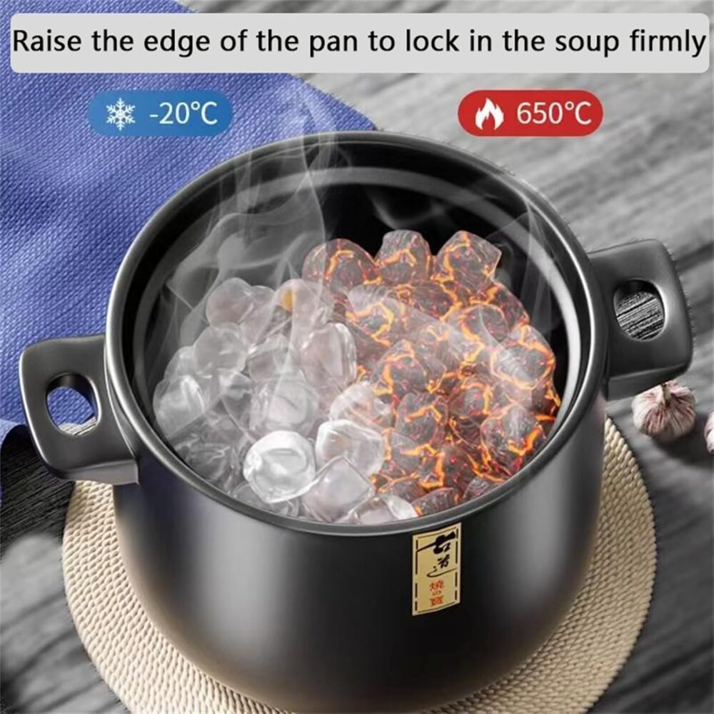 Panela de argila para cozinhar, panela de cerâmica de 1,7 li... - Image 8