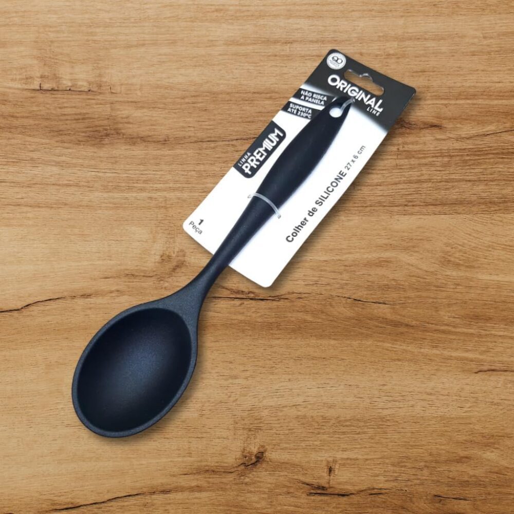 Colher de Silicone Premium, 27 x 6 cm, Resistente ao Calor, ... - Image 5