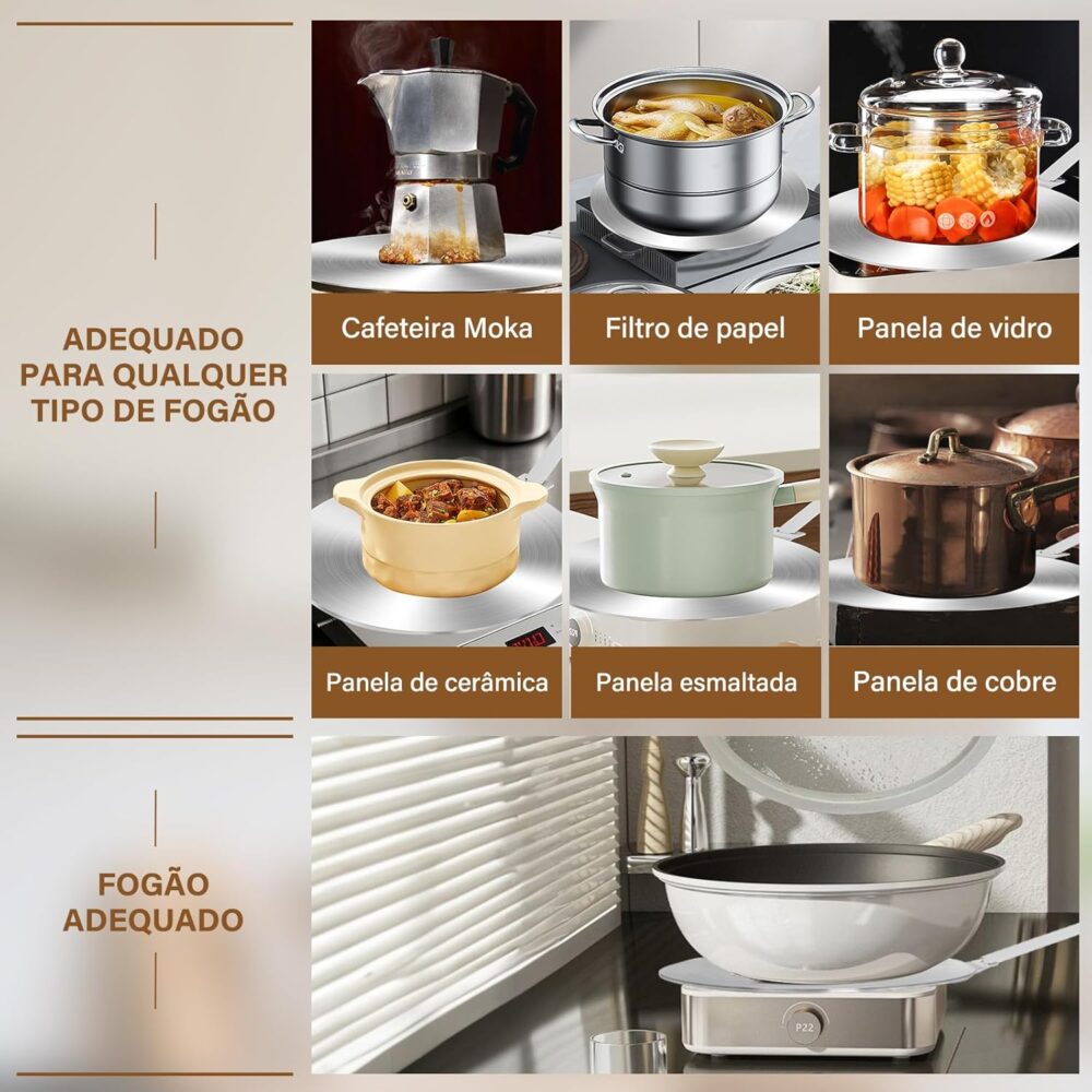 Placa Difusora Universal Aço Inox para Panelas de Emalhe, Ba... - Image 6