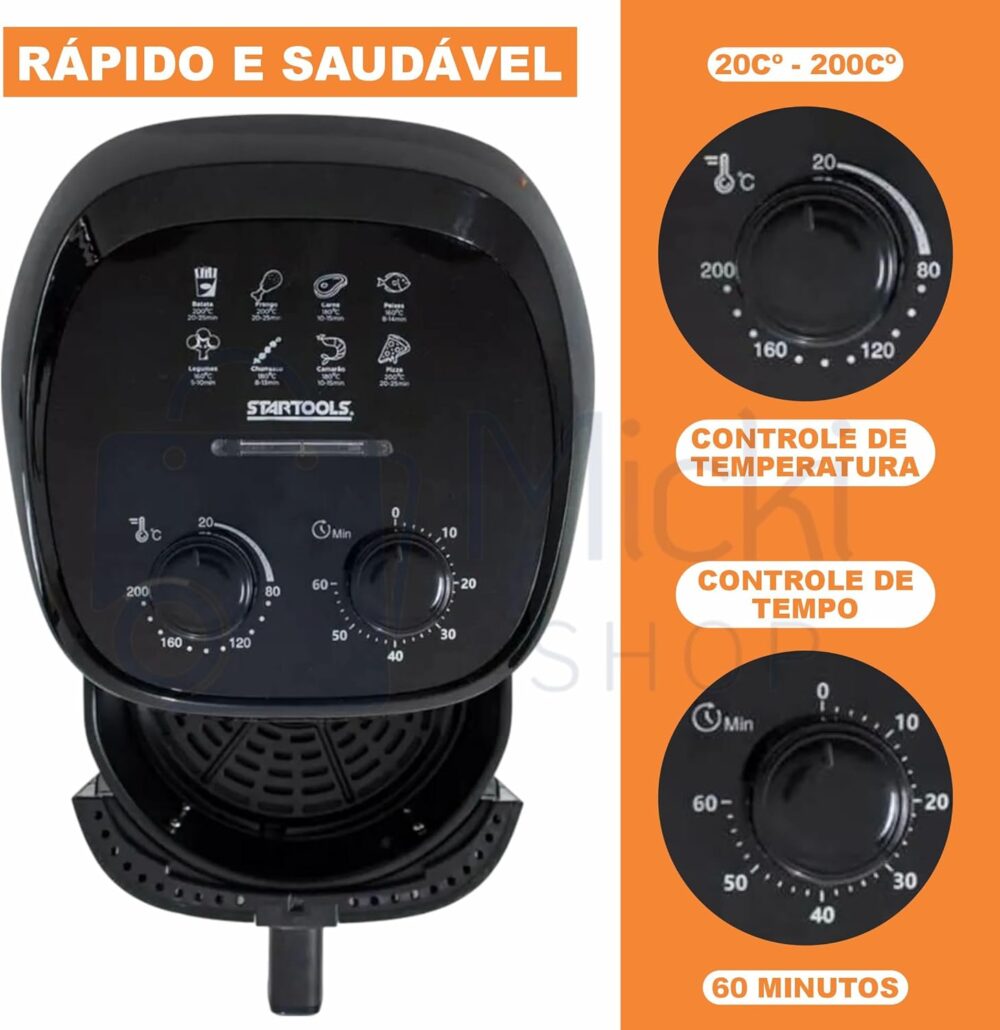 Fritadeira Panela Airfryer 3,4L 1200W Preta 127V – Sem Óleo ... | É bom mesmo? Descubra antes de comprar - Image 5