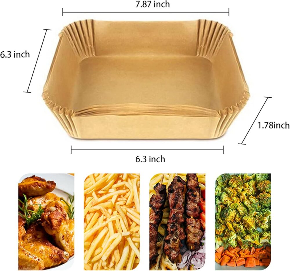 100 peças de forro de papel descartável air fryer 20 cm pape... | É bom mesmo? Descubra antes de comprar - Image 2