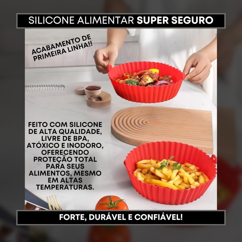02 Forros Silicone Antiaderente para Air Fryer, Forma Silico... | É bom mesmo? Descubra antes de comprar - Image 4