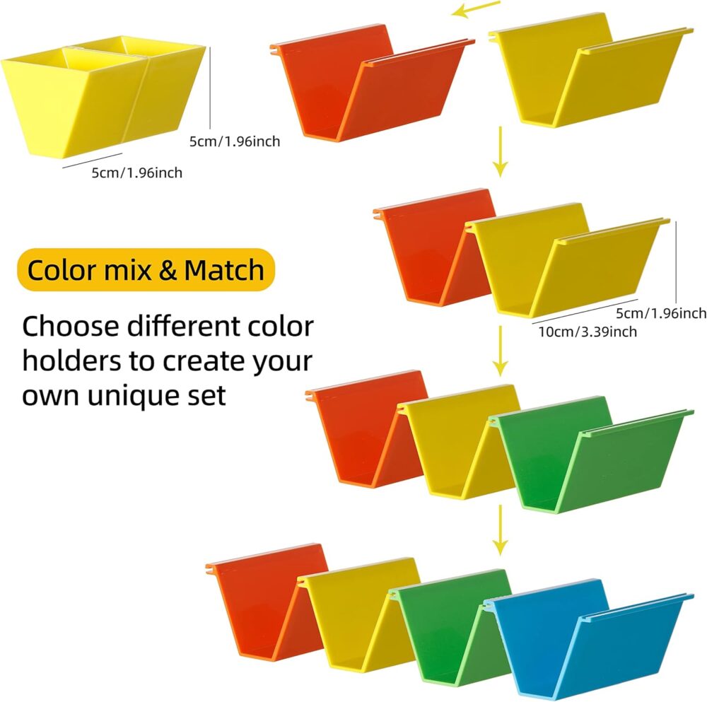 Suportes coloridos para tacos – Conjunto de 12 com 2 pratos ... - Image 2