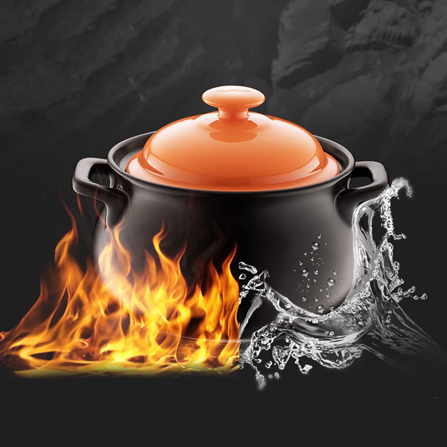 Panela de barro de 1,6 quartos, panela de cerâmica de cozinh... - Image 3
