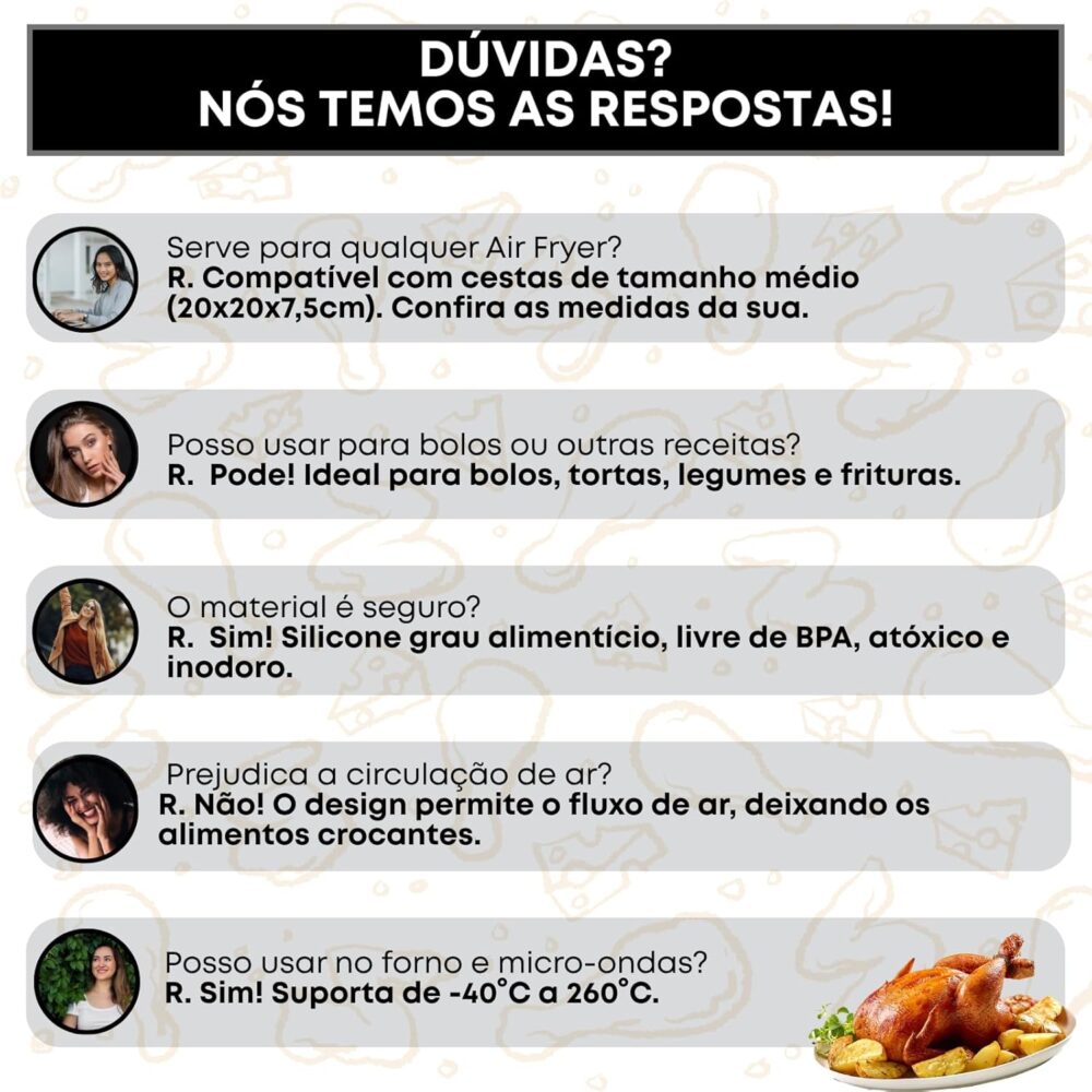 02 Forros Silicone Antiaderente para Air Fryer, Forma Silico... | É bom mesmo? Descubra antes de comprar - Image 8