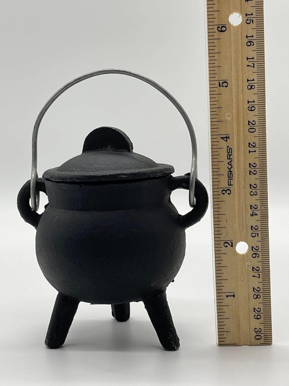 Caldeirão de ferro fundido simples de 7,6 cm com tampa e alç... - Image 2