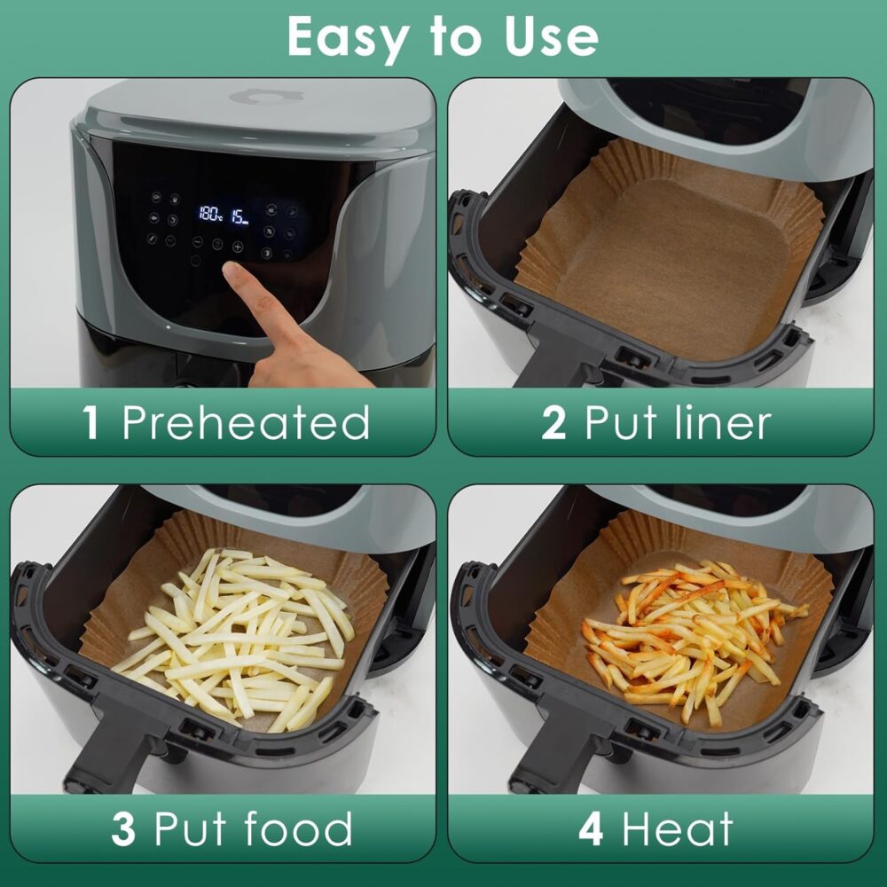 Forros de papel Air Fryer, 200 peças de forros de fritadeira... | É bom mesmo? Descubra antes de comprar - Image 5