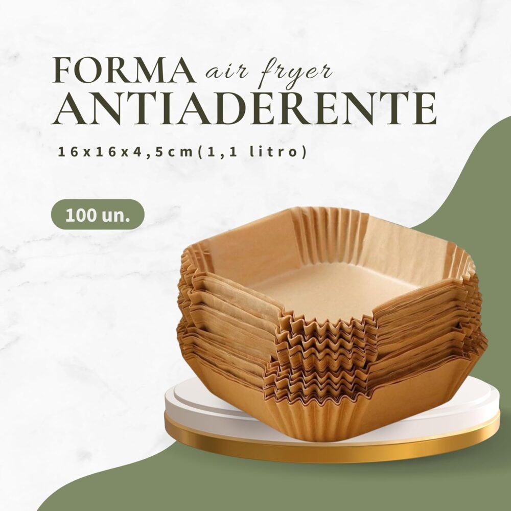 100 unidades Forma de Papel Quadrada Air Fryer Descartável A... | É bom mesmo? Descubra antes de comprar - Image 2