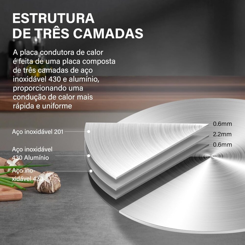 Placa Difusora Universal Aço Inox para Panelas de Emalhe, Ba... - Image 3