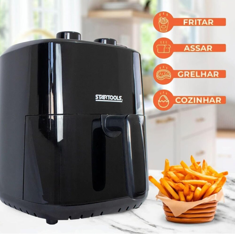 Fritadeira Panela Airfryer 3,4L 1200W Preta 127V – Sem Óleo ... | É bom mesmo? Descubra antes de comprar - Image 3