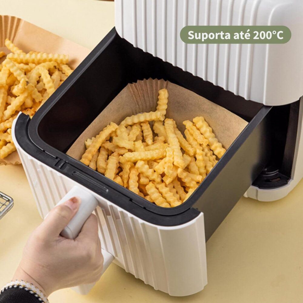 100 unidades Forma de Papel Quadrada Air Fryer Descartável A... | É bom mesmo? Descubra antes de comprar - Image 3