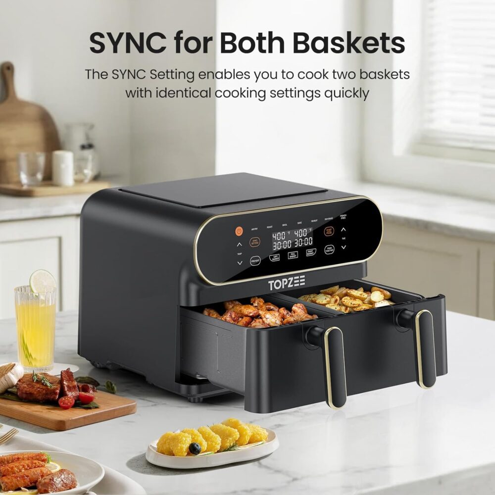 TOPZEE Fritadeira a ar grande de 11 litros, airfryer GG 8 em... | É bom mesmo? Descubra antes de comprar - Image 5