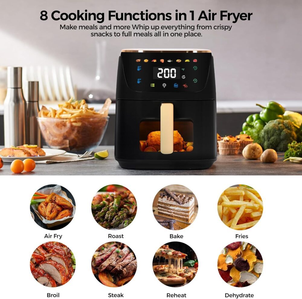 Panana Fritadeira a ar grande compacta de 8 litros, 8 menus ... | É bom mesmo? Descubra antes de comprar - Image 3