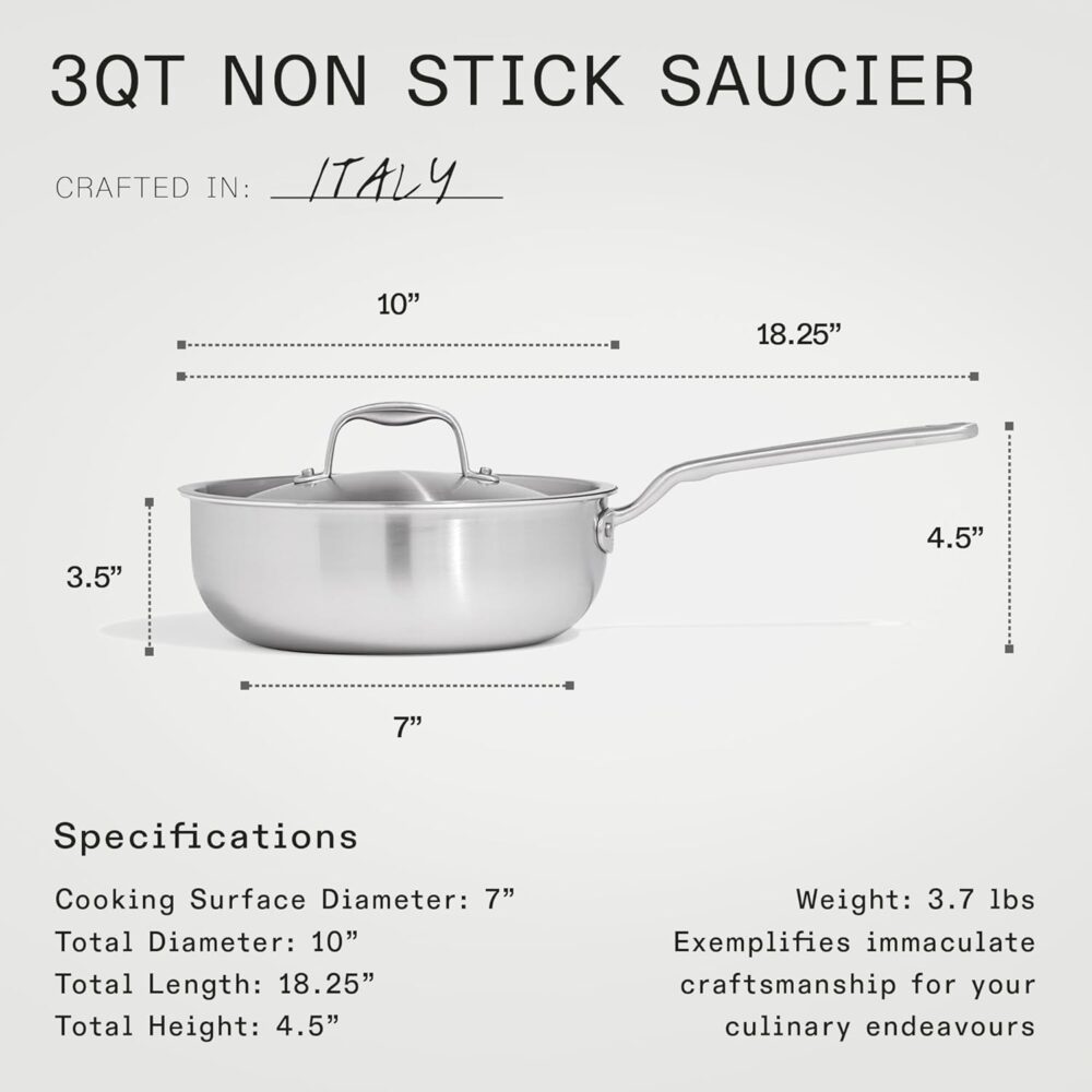 Made In Panelas – Saucier antiaderente ProCoat de 3 litros c... - Image 5