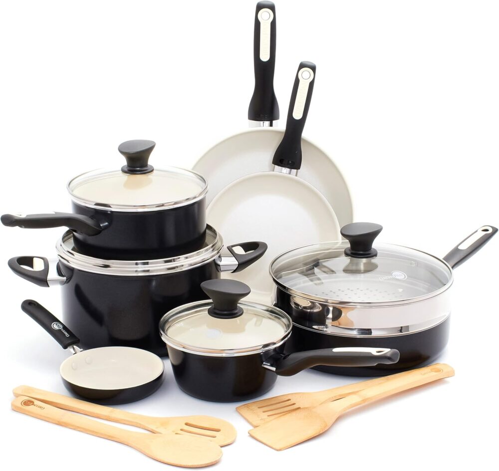 GreenPan Conjunto de panelas e frigideiras Rio de 16 peças, ...