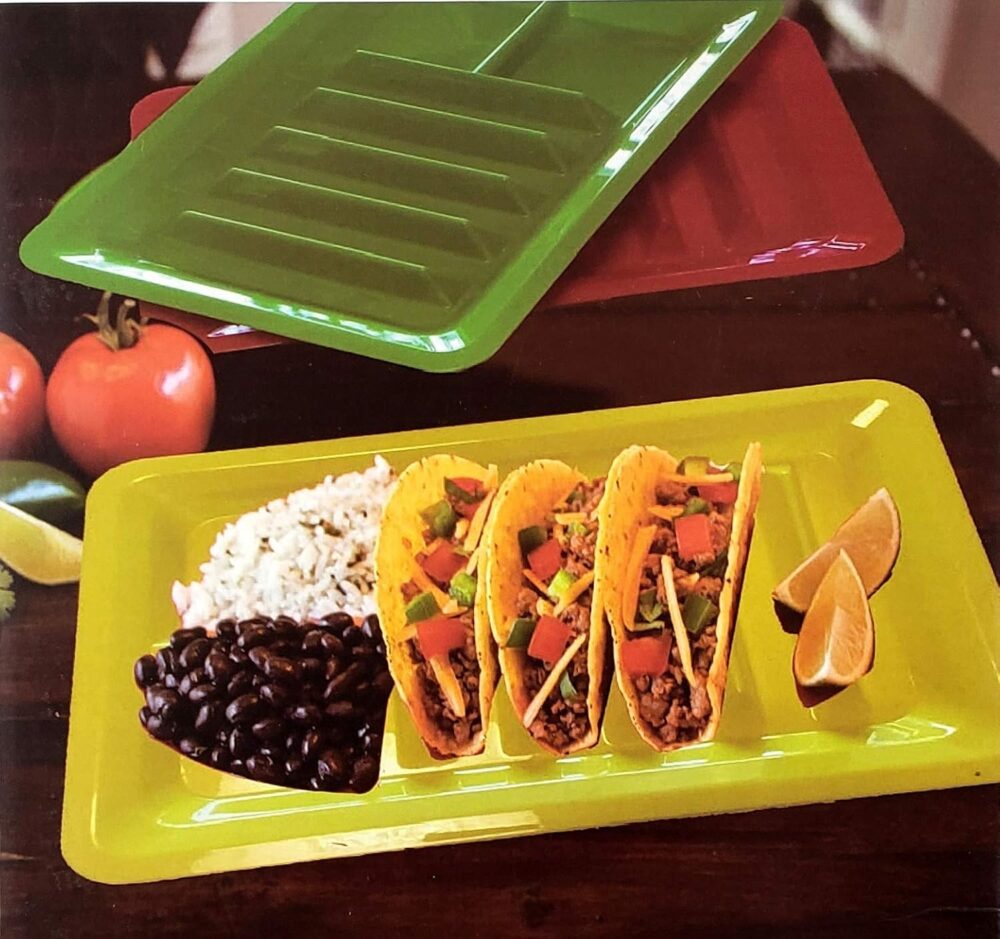 Conjunto de 3 pratos de plástico para suporte de taco – Band...
