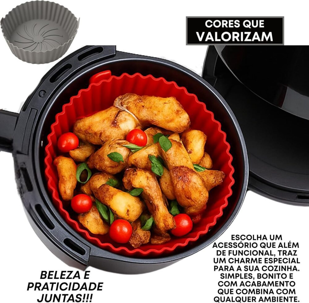 02 Forros Silicone Antiaderente para Air Fryer, Forma Silico... | É bom mesmo? Descubra antes de comprar - Image 3
