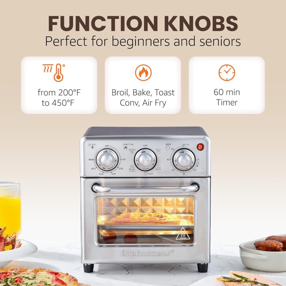 Elite Gourmet EAF0852SS 8.5Qt. Forno fritadeira a ar de capa... | É bom mesmo? Descubra antes de comprar - Image 2