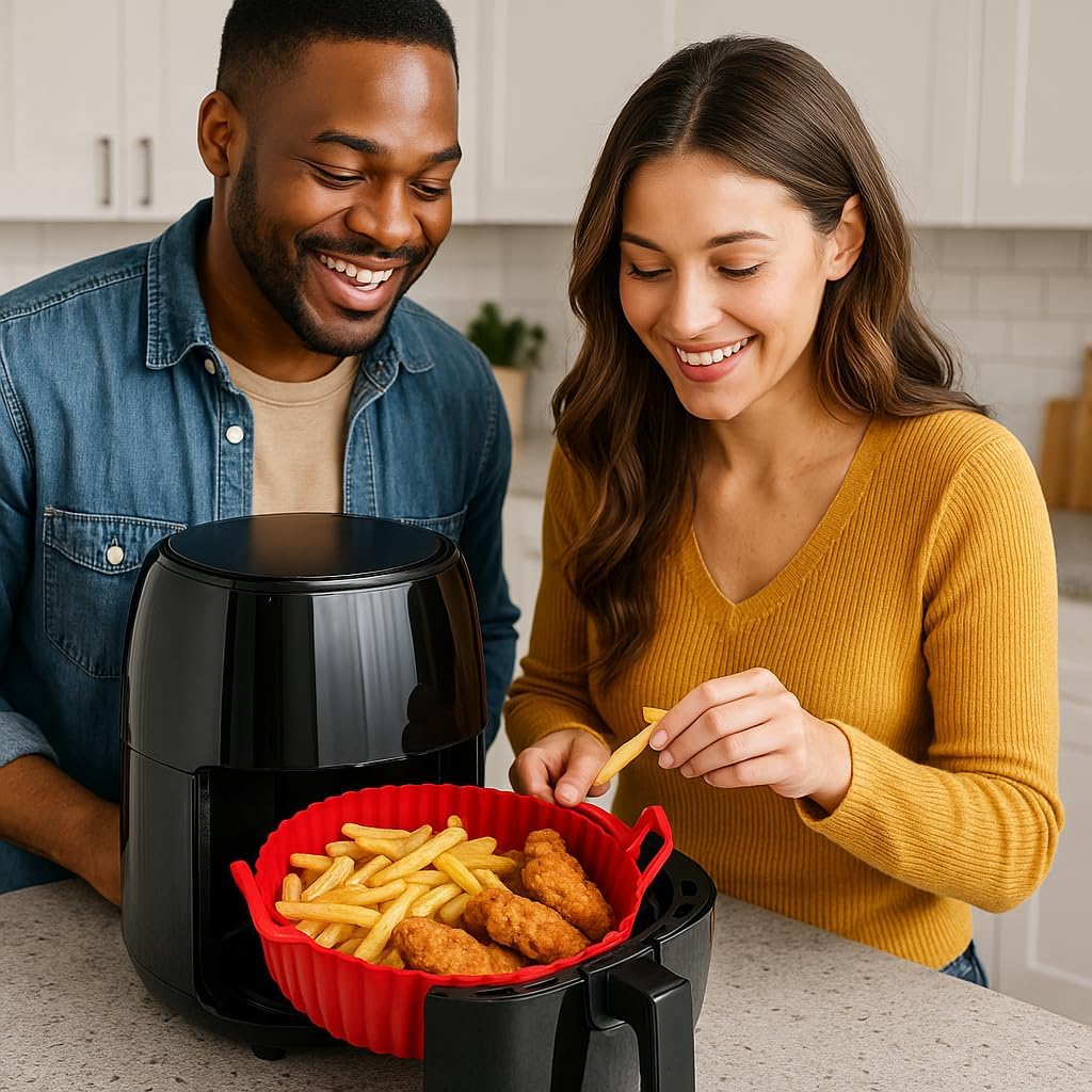 Forma Silicone 16,5 cm p/Air Fryer – Cesto Redondo com Alças... | É bom mesmo? Descubra antes de comprar - Image 6