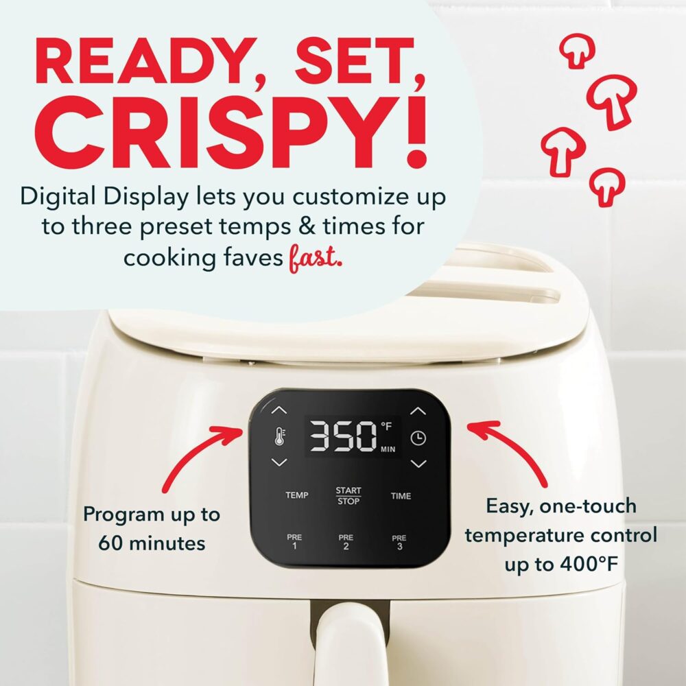 DASH Tasti-Crisp Forno de cerâmica Air Fryer, 2,6 litros, cr... | É bom mesmo? Descubra antes de comprar - Image 4