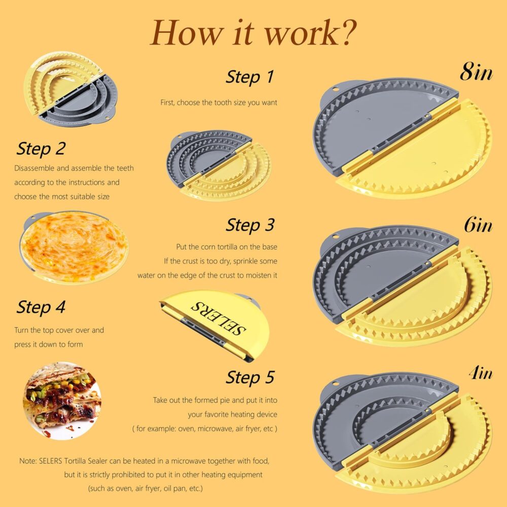 Selador de tortilla, SELERS, crimper de tortilha Tacos grand... - Image 6