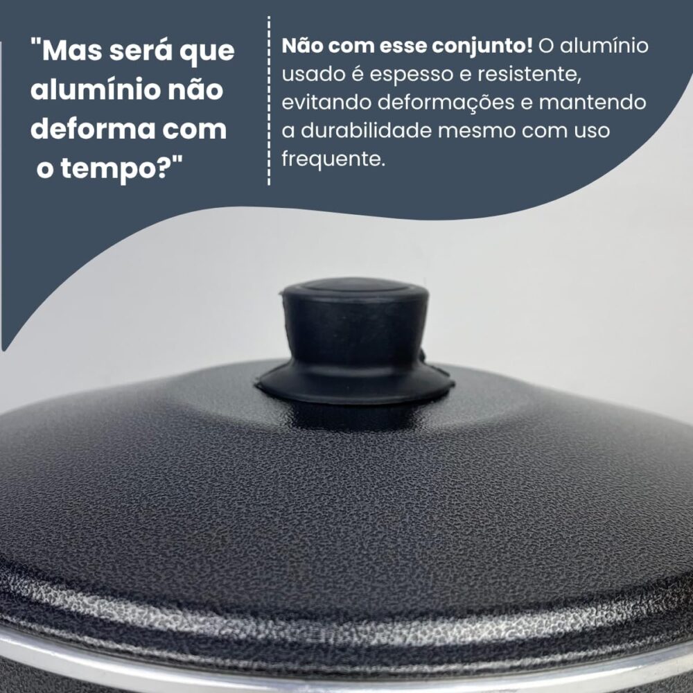 Kit Panelas de Alumínio com 3 Caçarolas e 1 Frigideira - Cab... - Image 7