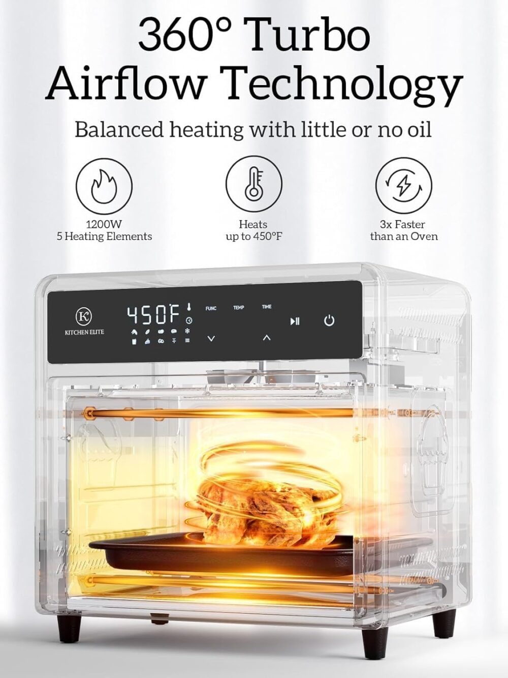 Kitchen Elite Combo de forno de fritadeira a ar 12 litros, 1... | É bom mesmo? Descubra antes de comprar - Image 3