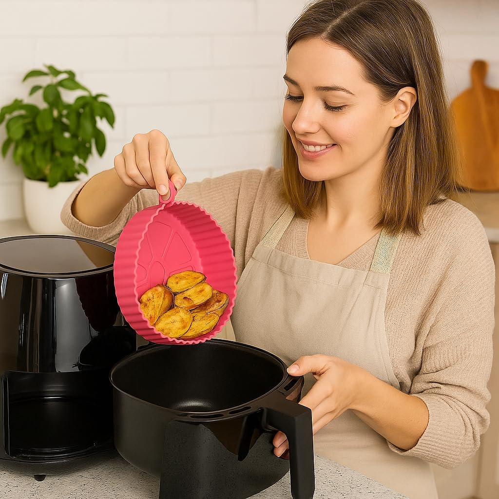 Forma Silicone 16,5 cm p/Air Fryer – Cesto Redondo com Alças... | É bom mesmo? Descubra antes de comprar - Image 5