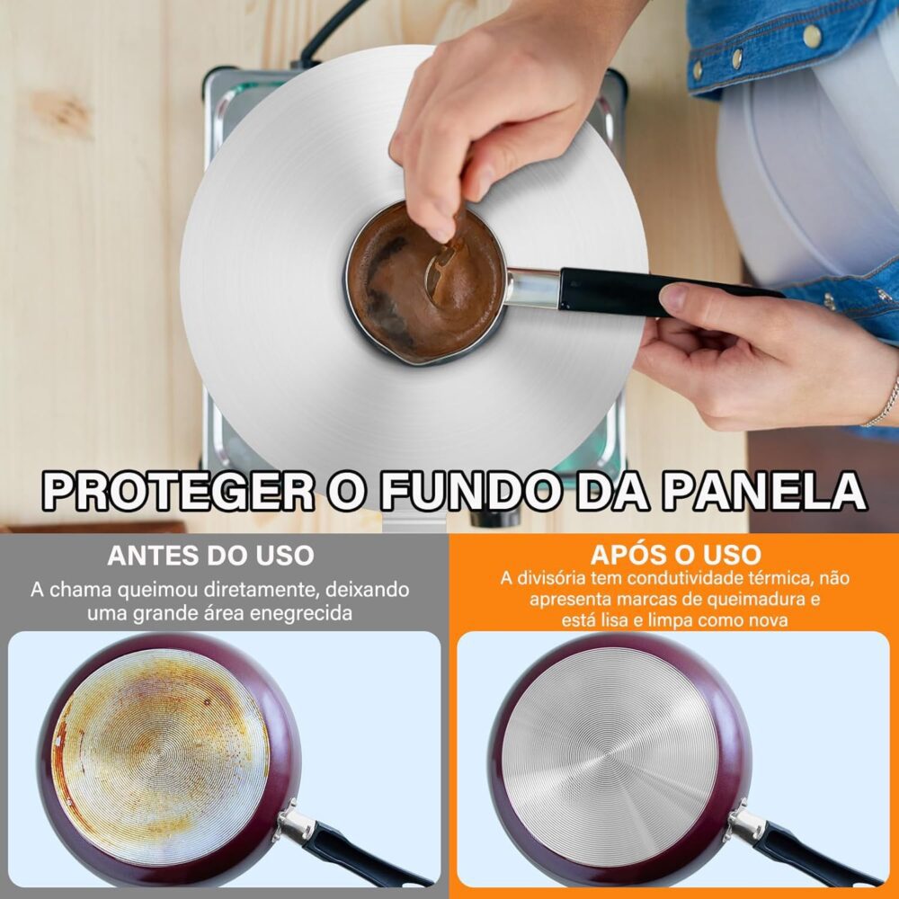 Placa Difusora Universal Aço Inox para Panelas de Emalhe, Ba... - Image 5