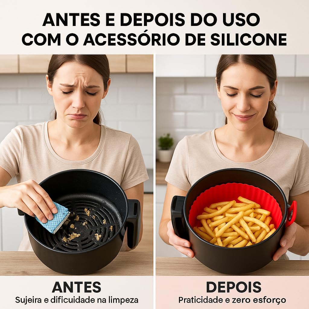 Forma Silicone 16,5 cm p/Air Fryer – Cesto Redondo com Alças... | É bom mesmo? Descubra antes de comprar - Image 7