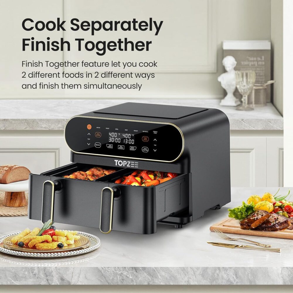 TOPZEE Fritadeira a ar grande de 11 litros, airfryer GG 8 em... | É bom mesmo? Descubra antes de comprar - Image 4