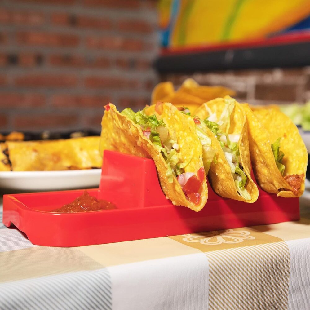 Conjunto de 4 suportes para tacos – bandejas grandes de plás... - Image 5