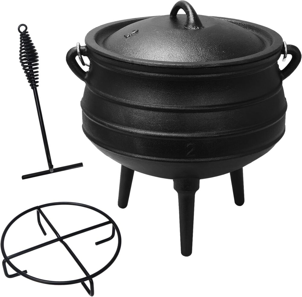 Mabeeze Caldeirão de ferro fundido, 6 litros, panela de forn...