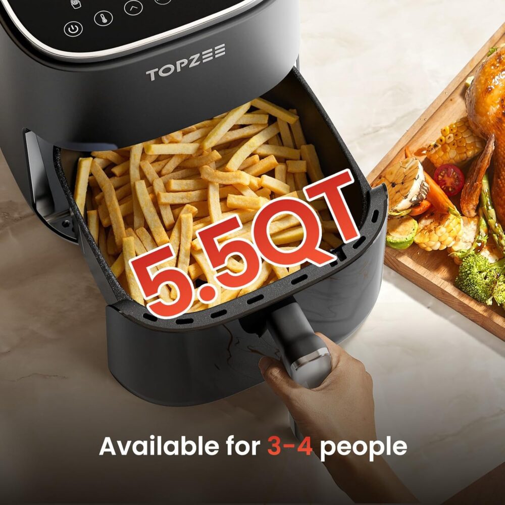 TOPZEE Air Fryer 12 em 1 com grande capacidade de 5,5 QT, fr... | É bom mesmo? Descubra antes de comprar - Image 2