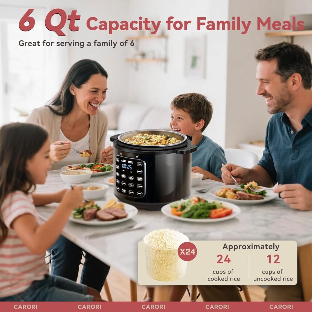 carori Panela De Pressão Elétrica Carori 9 Em 1, 6 Qt, Panel... - Image 3
