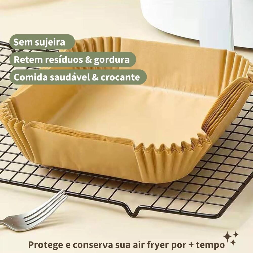 100 unidades Forma de Papel Quadrada Air Fryer Descartável A... | É bom mesmo? Descubra antes de comprar - Image 4