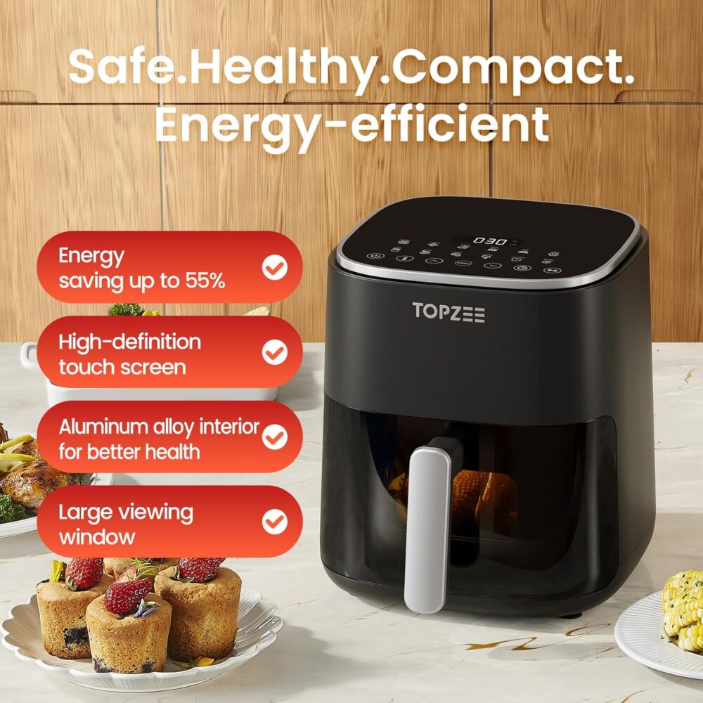 TOPZEE Air Fryer 12 em 1 com grande capacidade de 5,5 QT, fr... | É bom mesmo? Descubra antes de comprar - Image 6