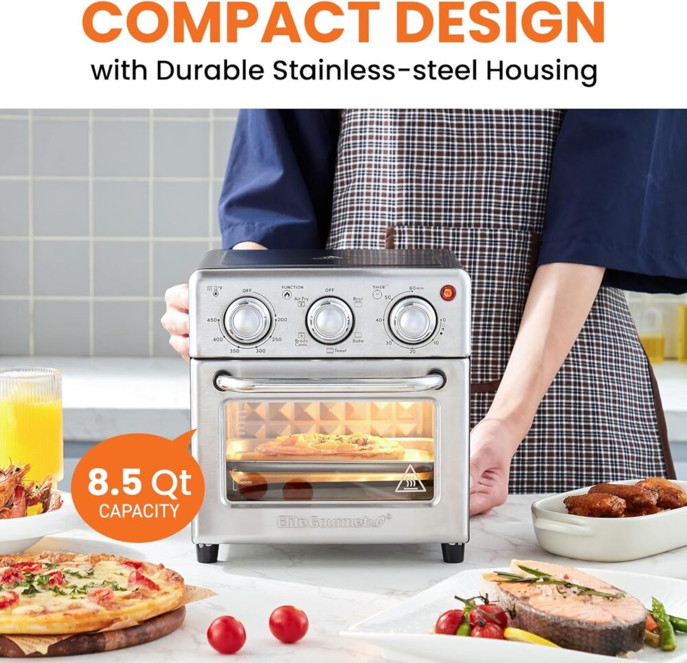 Elite Gourmet EAF0852SS 8.5Qt. Forno fritadeira a ar de capa... | É bom mesmo? Descubra antes de comprar - Image 5