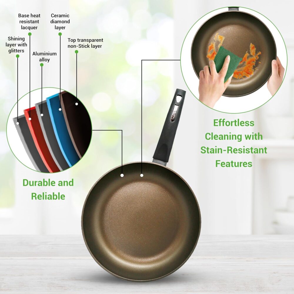NutriChef - Conjunto de 12 Peças: Panelas e Frigideiras Prof... - Image 5