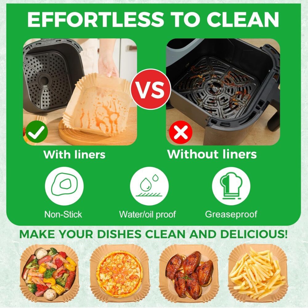 Forro de papel descartável Air Fryer – 150 peças de papel de... | É bom mesmo? Descubra antes de comprar - Image 4